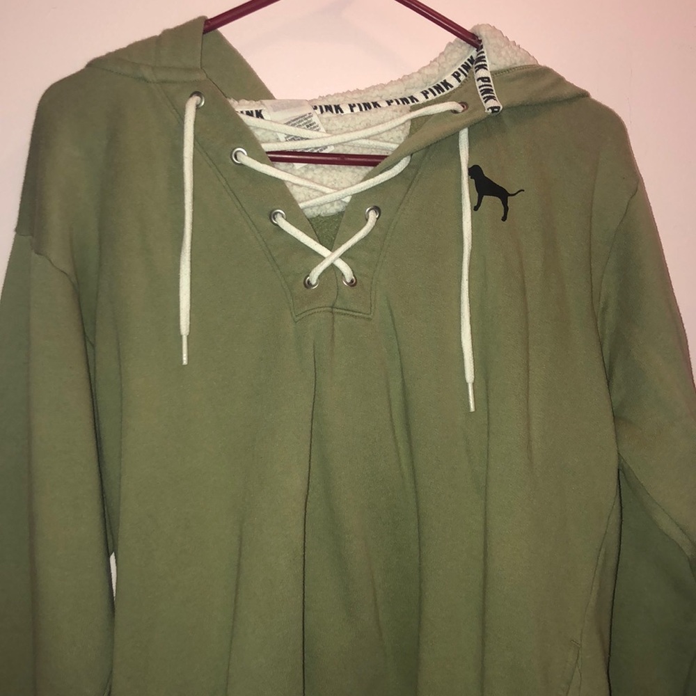 PINK green hoodie